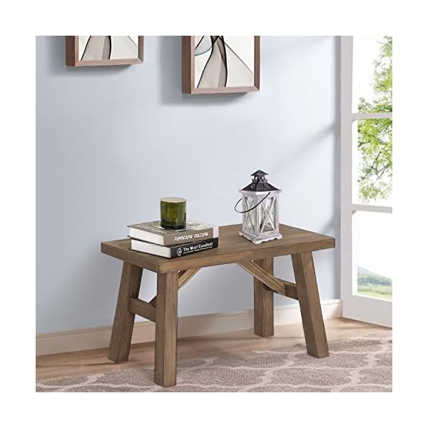 Sawmill Wood Bench, Farmhouse Entryway Bench for Living Dining Room, Rustic Entry Way Benches Seat, Solid Wood, Handcraft Finshed, Natural