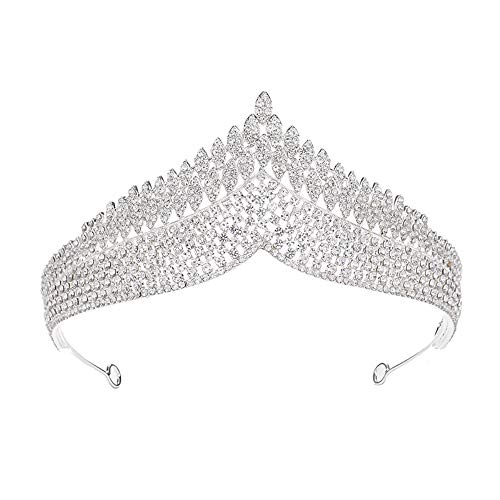 Silver Crystal Tiara Crown Headband Princess Elegant Crown for Women Bridal Wedding Prom Birthday Party