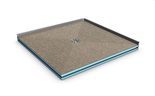 Base de ducha befliesbar de 120x120 cm con desagüe de alta resistencia