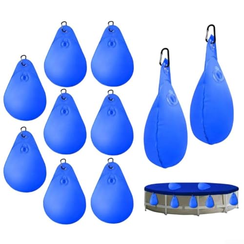 ✅ 10 Best Winter Pool Cover Above Ground 7 10 Pack Pool Cover Weights With Hooks, Leakproof Swimming Pool Cover Hanging Bag Thick PVC Pool Water Bags, Antifreezing Winter Pool Tarp Weights For Above Ground Pool Cover