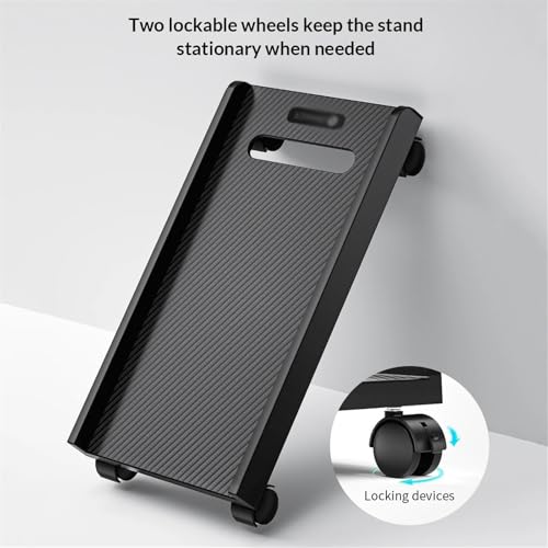 Soporte móvil para CPU ajustable con 4 ruedas giratorias, material ABS, accesorio para escritorio y oficina en casa miniatura 3