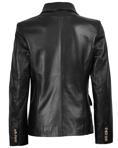 Decrum Leather Blazer Women - Real Lambskin Blazer Style Womens Leather Jacket4