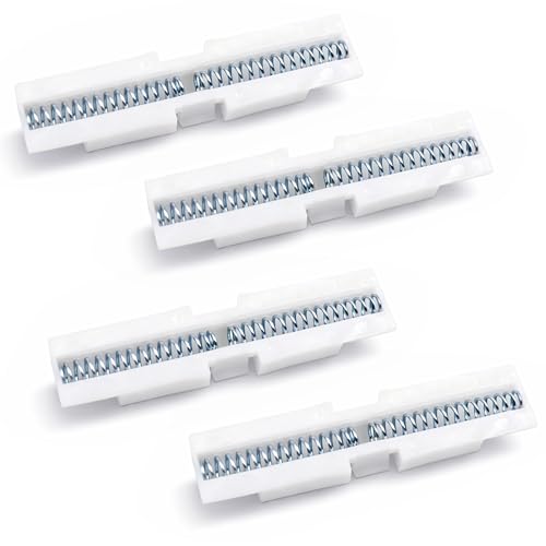 Kit de 4 guías deslizantes para puertas plegables de clóset, con protección de nylon | Riel y guía deslizante con resorte para puertas plegables montadas en la parte superior miniatura 1
