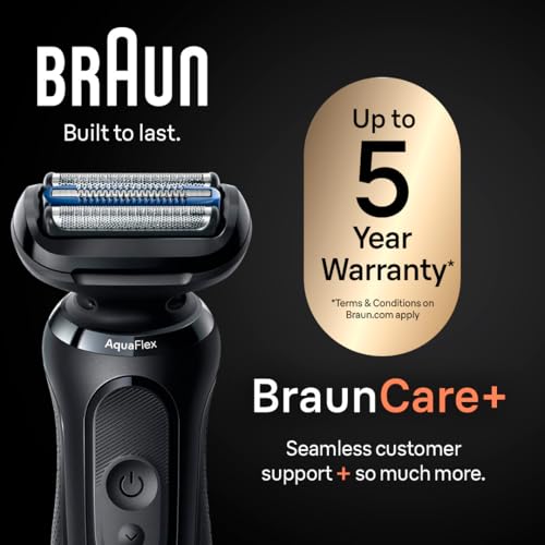 Image of Braun Electric Shaver for Men, Series 5 5120s, Wet & Dry Shave, Turbo Shaving Mode, Foil Shaver, Engineered in Germany, with Beard Trimmer & Attachments, Blue