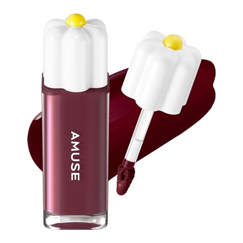 Image of Amuse SEOUL Daisy Flower Dew Tint (DIPPIN CHERRY) - Glossy Moisturizing Lip Stain, Watery Glow Lip Tint, Long Lasting Color, Dewy Finish, Vegan, Korean Beauty Makeup