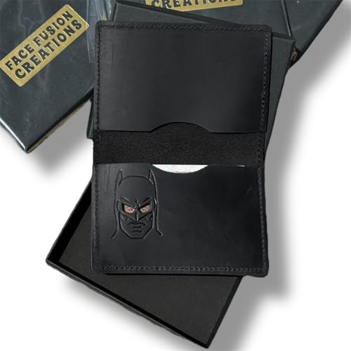 Bat ID Wallet for Men – Genuine Leather – Bifold Slim Wallet with ID Eye Cutouts – Fun Gift for Comic Fans3
