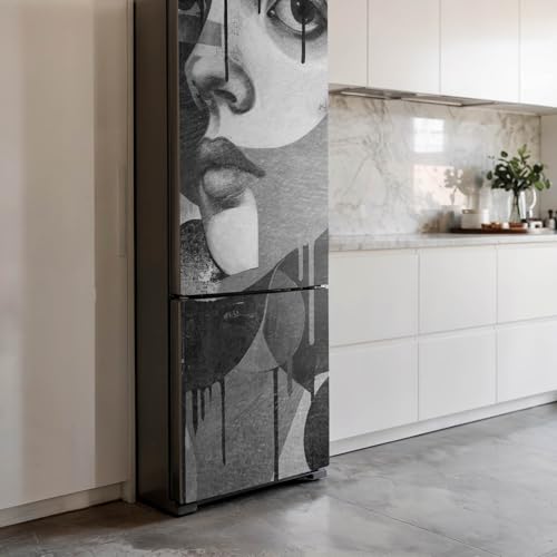 Vinilos de Nevera de Rostro Abstracto para Cocinas Modernas 4