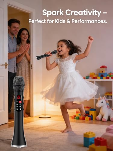 YF81 Wireless Bluetooth Microphone with 25W High Power, DSP Chip for Clear Sound, Dual Mic Connectivity for Duet Singing, One-Click Vocal Reduction for Karaoke, Portable Design with Loud Volume(Black) - Thumbnail 2