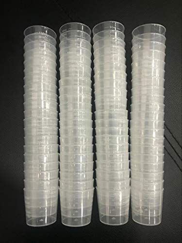 100 vasos plásticos medidores transparentes 30 ml miniatura 5