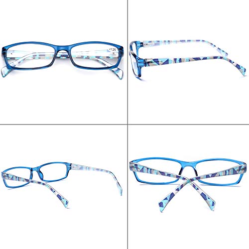 Image of Henotin 5-Pack Reading Glasses Blue Light Blocking Anti Eyestrain Computer Reading Glasses for Women and Men Readers (Mixed color, 1.75, Diopters)