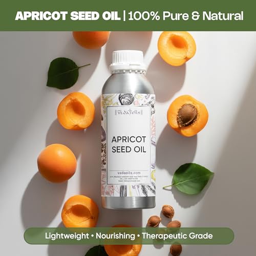 Image of VedaOils Apricot Seed Oil 100ml | 100% Pure, Natural & Cold Pressed | Apricot Oil for Skin & Face Moisturizer, Anti-Aging, Aromatherapy Carrier & Massage Oil