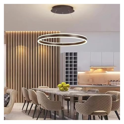Luminaire suspendu chambre et bureau à LED avec anneau lumineux géométrique moderne