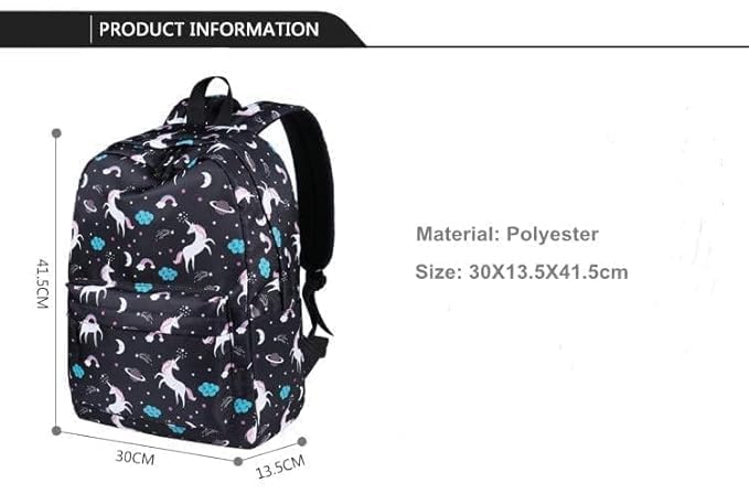 Image of 20 Liter Medium Size Water Resistant Printed Bag High Storage School Backpack College Travel Standard Bag For Girls & Women - Stylish & Trendy Backpack for Daily Essentials