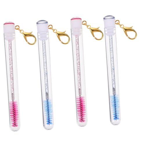 HAPINARY 4pcs Lash Brush Keychain Mascara Bottles Empty Eyelash Tubes for Makeup