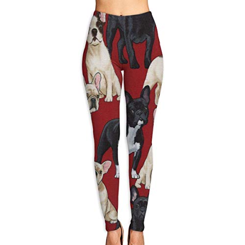 JJsister Pantalones de Yoga, Women's Black and White Dog Printed Leggings Full-Length Yoga Workout Leggings Pants Soft Capri Cover