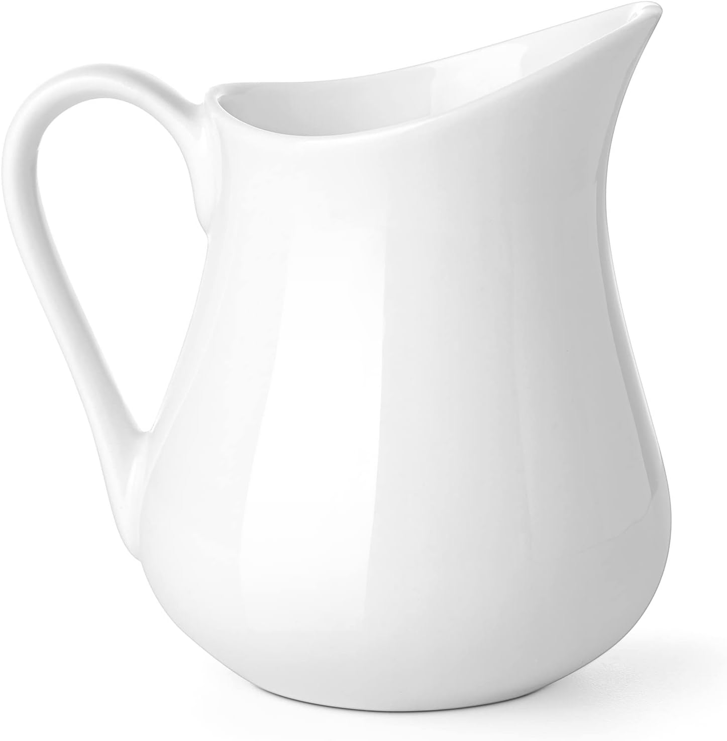 Gurygo Creamer Pitcher with Handle, 8 oz Small Classic White Fine Porcelain Creamer Pitcher, Small Pitcher for Coffee Milk