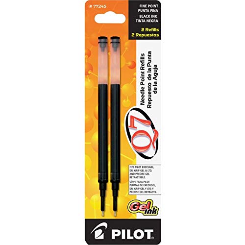 Pilot 77245 Refill For Retractable Gel Roller Ball Pen, Fine, Black Ink #TOP4