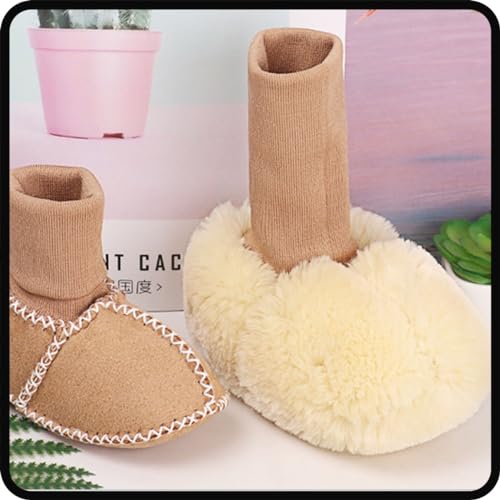 Warm Fur Baby Sock Shoes - Multiple Colors Baby Girls Toddler Winter Warm Shoes, Plush Shoes for Newborn Infant Toddler (13cm/ 5.1in（6-12 Months）,Camel)4