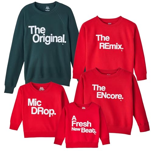 The Original, The Remix, The Encore ® Collection Family Matching Holiday Sweatshirts (Youth Large, Red)