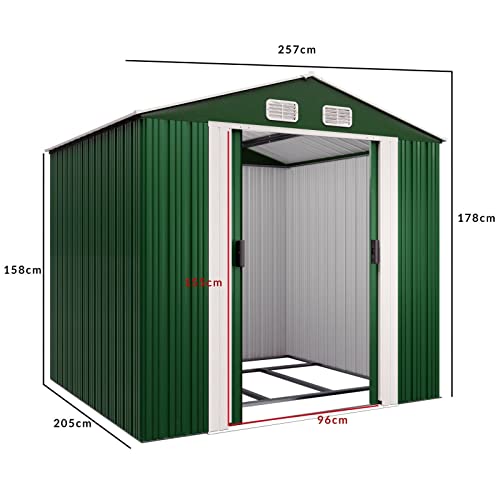 HLJMAQ 5m² Metall Gartenhaus Schiebetür 8,4m³ XXL Gerätehaus Geräteschuppen – Bild 8