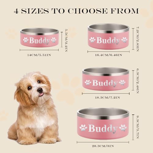 Individuelle Hundenäpfe mit Namen, personalisierbar, lasergraviert, rutschfestes, doppellagiges Design, 304 Edelstahl, Katzen- und Hunde-Futternapf für Haustiere, Geschenke