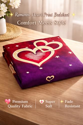 Image of DECORUM Glace Cotton Single Bedsheet with 1 Pillow Cover | Soft, Durable, Lightweight & Skin-Friendly Fabric| Suitable for Single /Diwan Bed Size