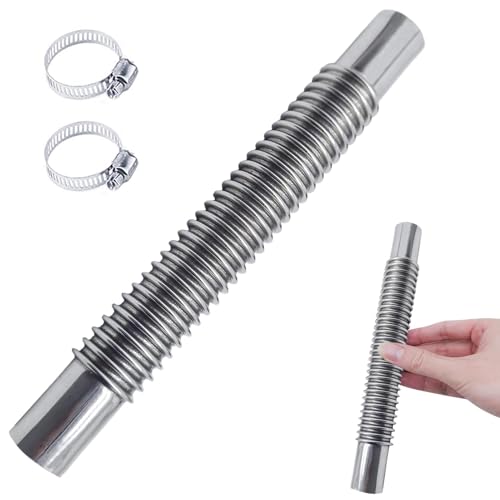 Abgasschlauch für Stromerzeuger, 20cm Auto Edelstahl Abgasrohr, Standheizung Abgasrohr Zubehör, Auto Auspuffrohr mit Zwei Edelstahlklammern für Dieselheizung