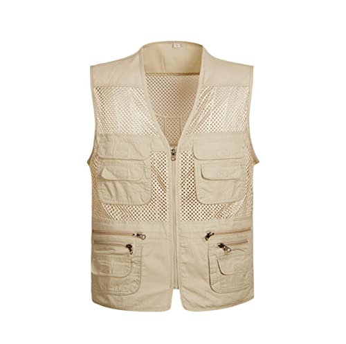 Gilet de pêche multi-poches en maille vêtement de randonnée séchage rapide taille 4XL