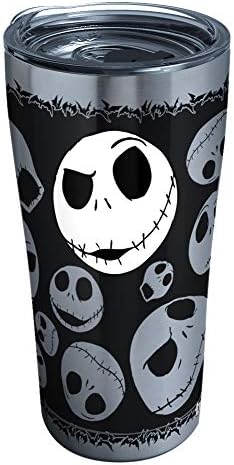 Tervis Disney-Nightmare Before Christmas 25th Anniversary Stainless Steel Insulated Tumbler with Clear and Black Hammer Lid, 20oz, Silver