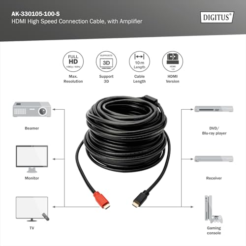 Digitus Cavo Hdmi 19 Poli Con Amplificatore Attivo - Lunghezza Mt. 10 - 3