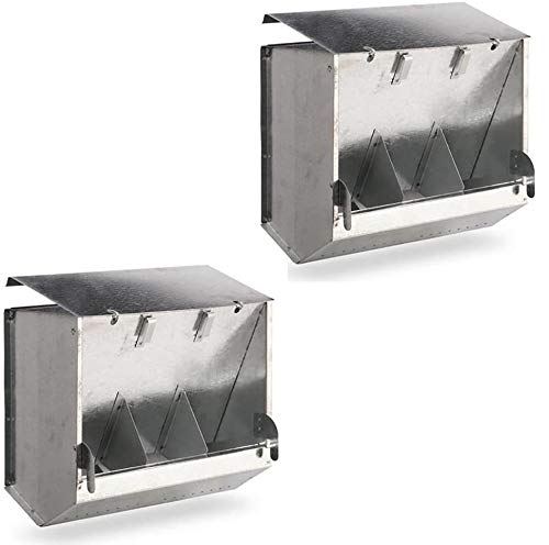 Mistermoby Tramoggia Mangiatoia Per Conigli - 1 Scomparto, Dimensioni 14x12x24 Cm Con Copertura, 2 Pezzi - Foto 6