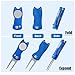 2pcs Golf Divot Repair Tool with Magnetic Ball Marker, Foldable Pop-up Divot Turf Fork Metal Putting Fork for Golf Lover (Black, Blue)