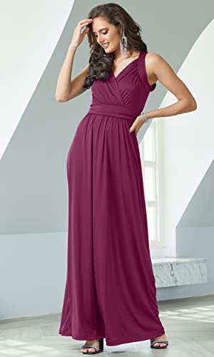 Image of KOH KOH Womens Long Sleeveless Flowy Bridesmaid Cocktail Evening Gown Maxi Dress