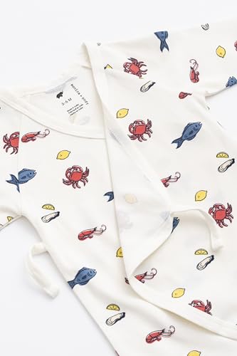 Image of monica + andy Kimono Tie Long Sleeve One Piece, 100% Organic Baby Clothes for Girls & Boys, Preemie, Newborn & Infant