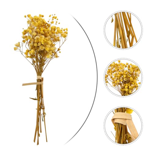 3 Ramilletes de Flores Secas de Aliento de Bebé Amarillo miniatura 6