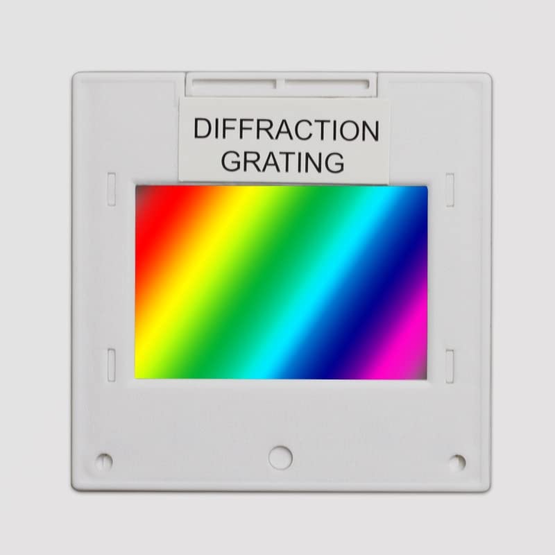 Reticolo di diffrazione Reticolo Ottico Dimostrazione didattica Reticolo di Trasmissione Spettrofotometro olografico 50x50mm (Color : 600 Lines 1mm, Diameter : 50x50mm)