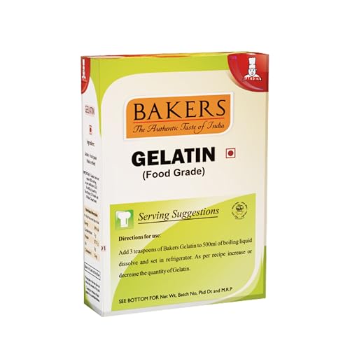 Image of BAKERS Gelatin Set of 3, Each 50 gram, (Food Grade) Unflavored | Non-Veg | Perfect for Jelly Making | Good for Desserts, Cakes & Puddings