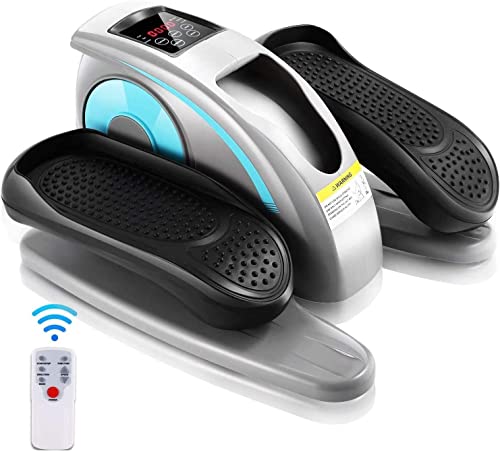 ANCHEER Under Desk Elliptical Machine, Electric Seated Pedal Exerciser, Mini Elliptical Machines, LCD Display Monitor, Portable Quiet Elliptical Machine, Leg Exerciser for Home (Grey)