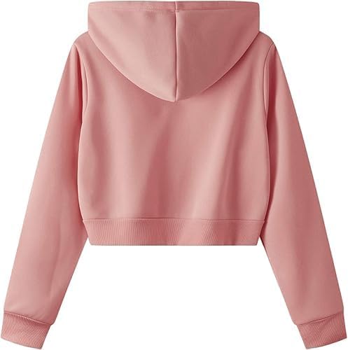 Image of Solid Long Hooded Neck Hoodie Zipper Crop Jacket for Women's