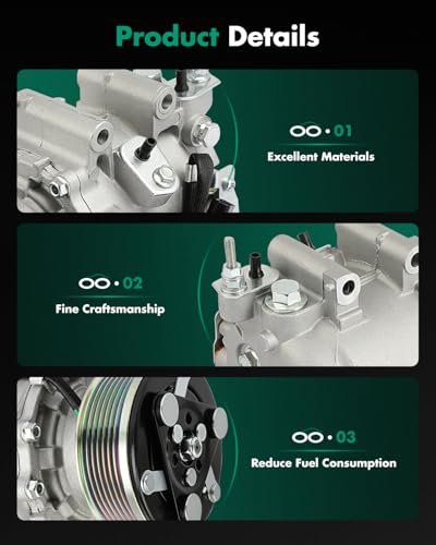 Image of SCITOO AC Compressor fit for Honda for Civic 1.8L 2006-2011 A /C Compressor | Fast Cooling, Ultra Low Noise (≤72 dB)Air Conditioner Compressor with Clutch, Easy Installation, 38810RNAA02 38800RZVG022M2