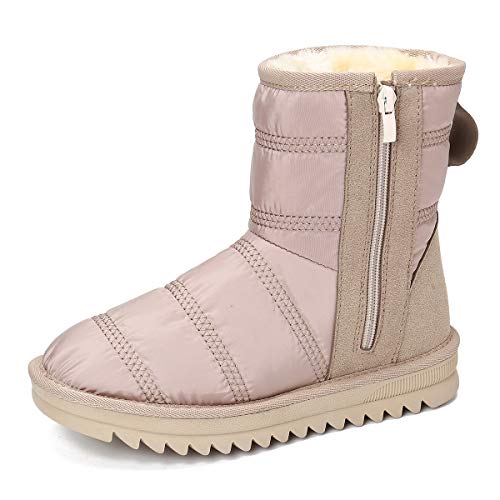 gracosy Botas Nieve Mujer Invierno Antideslizante Forro de Piel Calentitas Botas Peso Ligero Plano Corto Botines Cremallera Casuales Goma Ponibles Botas