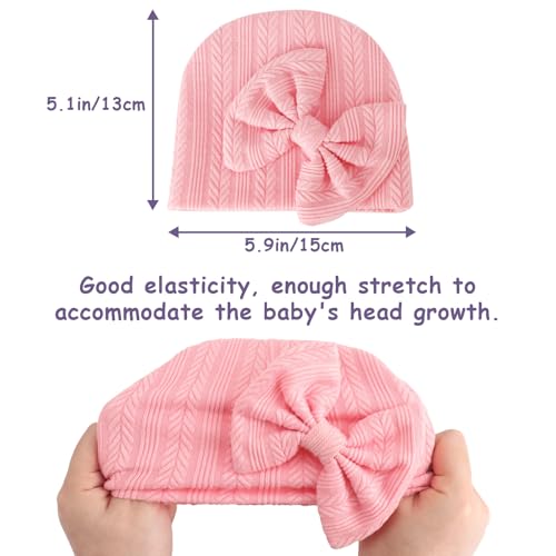 Image of BQUBO Newborn Baby Hats Bear Ears and Mittens Sets Preemie Caps Baby Boy Girl Infant Hospital Beanie for 0-3 Months