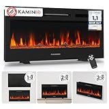 KAMINIO Elektrokamin Marlon - Elektrischer 3-in-1 Kamin mit Heizung, 3D-Flammeneffekt, 12 Flammenfarben, Fernbedienung (36 Zoll)