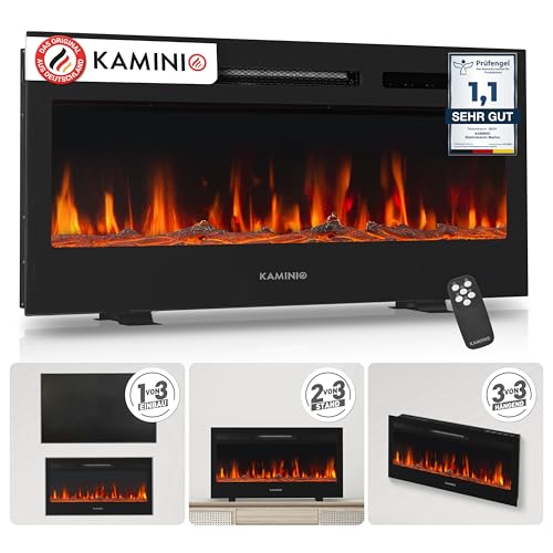 KAMINIO Elektrokamin Marlon - Elektrischer 3-in-1 Kamin mit Heizung,...