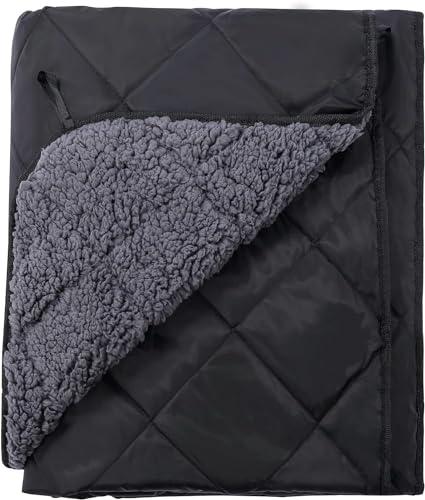 REDCAMP wasserdichte Stadiondecke mit Sherpa Futter, kaltes Wetter Auto Decke Winddicht für Outdoor Camping, maschinenwaschbar (50"x 59")