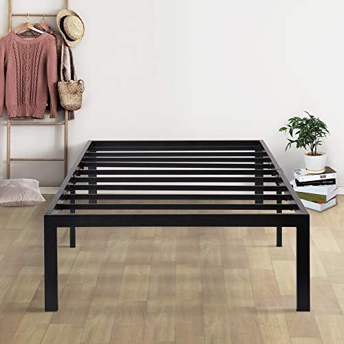 SLEEPLACE 14 Inch Dura Metal Steel Slat / Mattress Foundation / Bed Frame, Twin