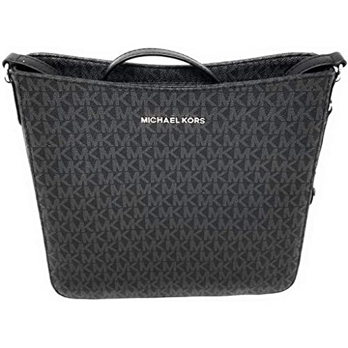 Michael Kors Jet Set Large Messenger Bag Crossbody Black Mk Signature #TOP1