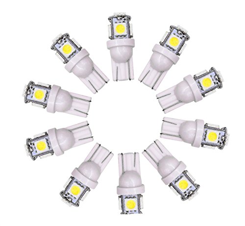 Jklcom T10 194 Led Bulbs 20 Pack T10 Wedge 168 2825 W5W 5050 5 Smd Led White 12V Car Led Light Bulb Car Interior Light For Map Dome Lamp Courtesy Trunk License Plate Dashboard Parking Lights #TOP1