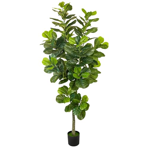 KOL 6.2ft Artificial Fiddle Leaf Fig Trees, 74.8’’ Tall Fake
