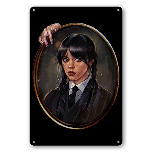 Retro Wednesday And Thing Poster, Vintage Horror Metal Tin Sign For Bedroom Decor, Cool Tv Poster For Fans, 8 X 12 Inch #TOP4